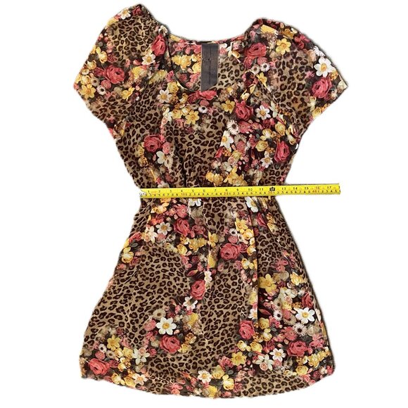 Vintage WOMENS DRESS Moon Collection SMALL Leopard Floral Print MADE IN USA 1192 - Picture 9 of 11